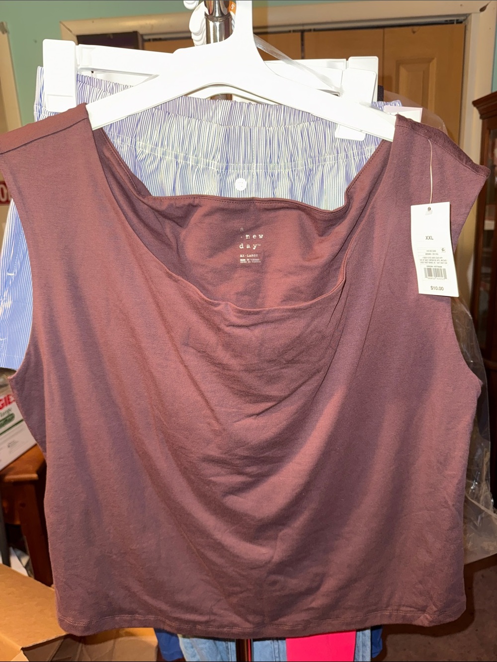 a new day Mauve Draped Cowl Neck Tank